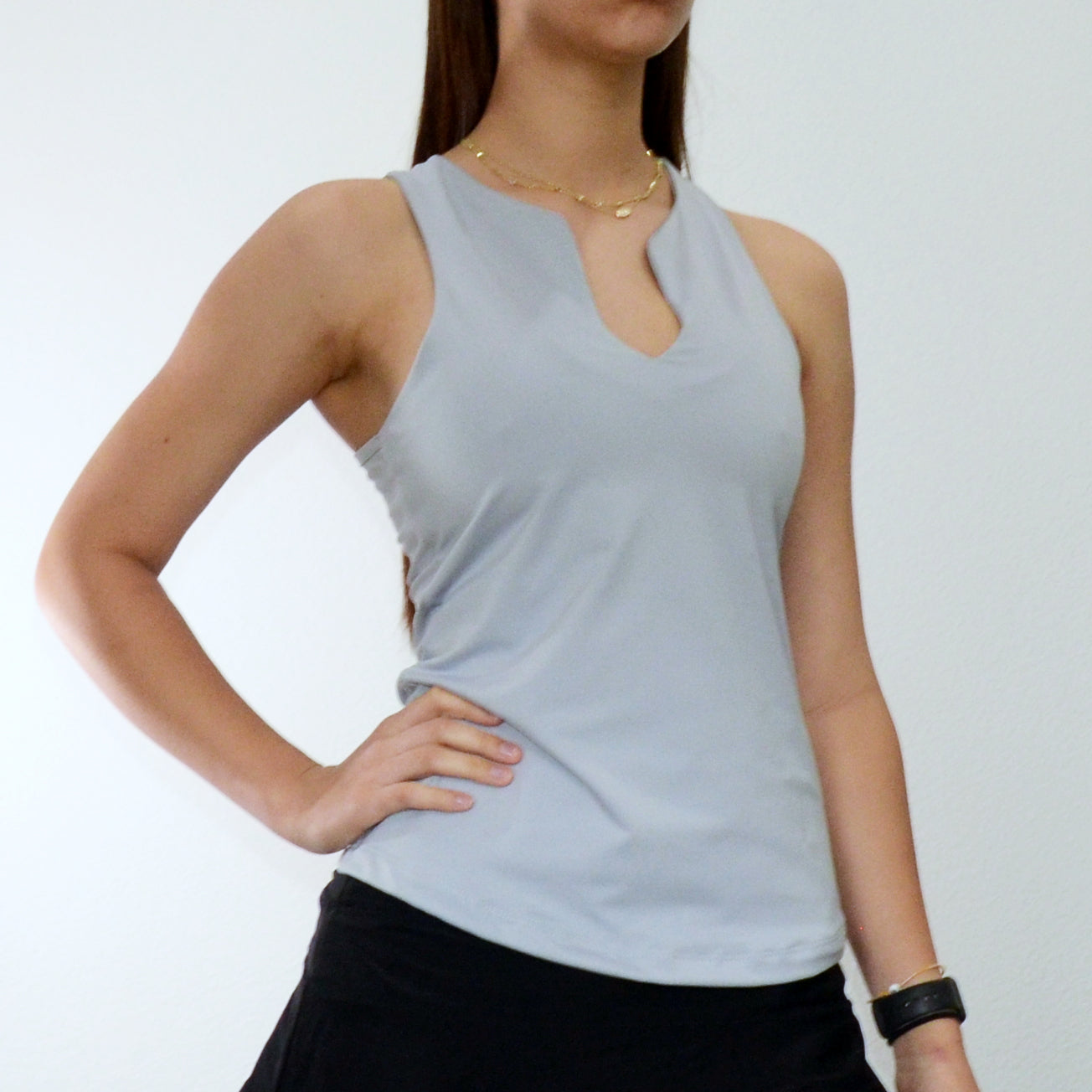 Blusa sin mangas Lycra Love gris claro