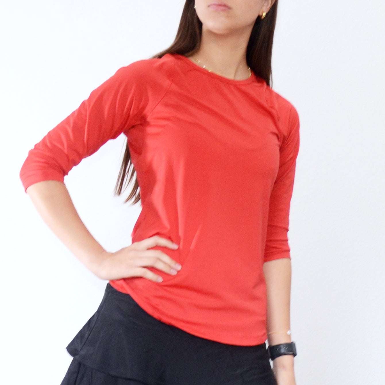 Garnet 3/4 Sleeve in Red